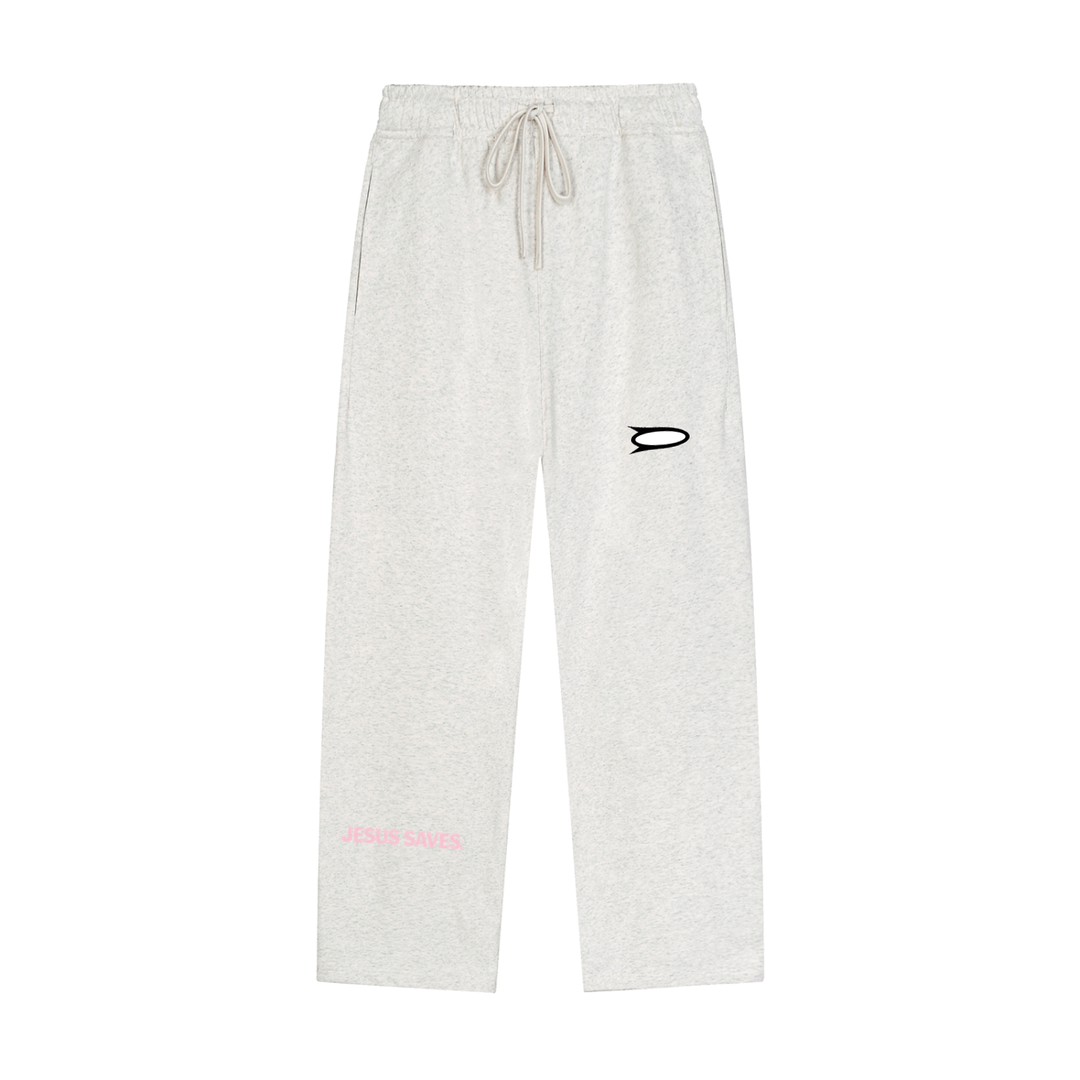 OPL JESUS SAVES Solid Color Straight-Leg Sweatpants