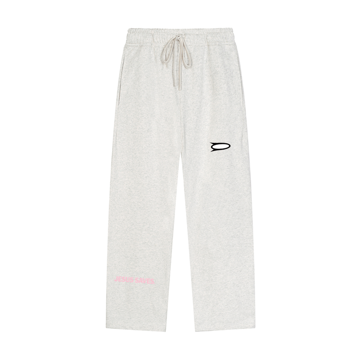 OPL JESUS SAVES Solid Color Straight-Leg Sweatpants
