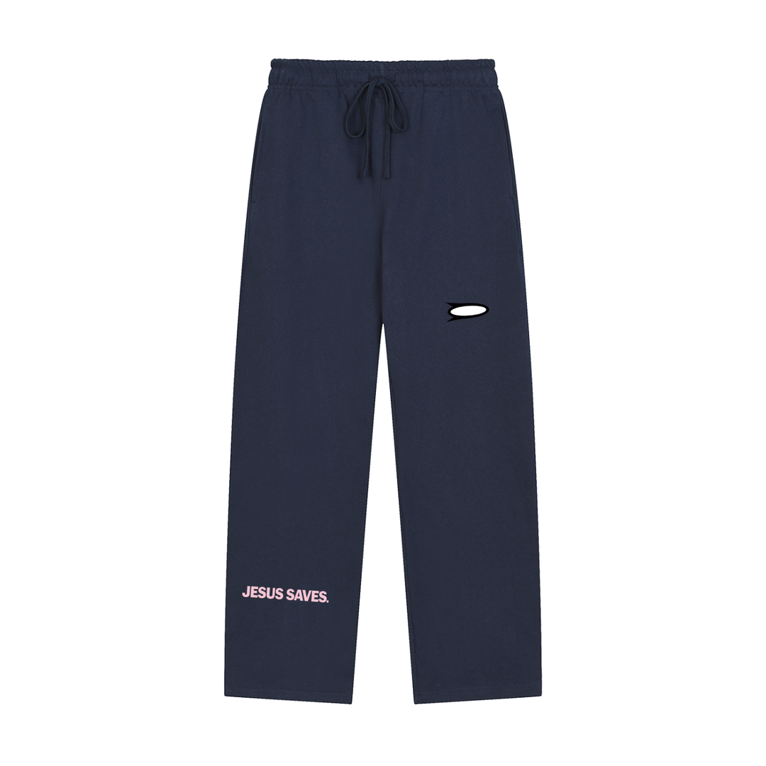 OPL JESUS SAVES Solid Color Straight-Leg Sweatpants